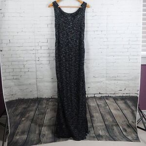 LIZ LANGE MATERNITY BLACK & WHITE SLEEVELESS SCOOP ROUND NECK MAXI DRESS SIZE M